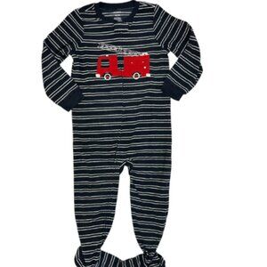 Carter's Fire Engine Sleeper Sz 3T, Soft Navy & Gray-NWT
